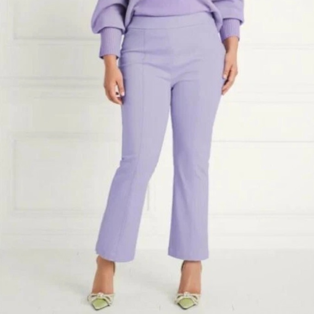 Hill House Claire Lavender High Rise Pull-on Pintuck Pants Size Medium